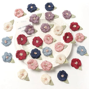 10pcs Silk Flower Head With Leaves for Home Wedding Decor DIY Handicrafts