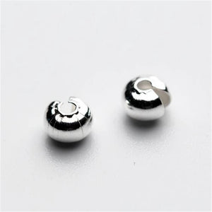 10pcs 925 Sterling Silver Crimp Bead Knot Cover Clasp For DIY Earring