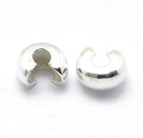 10pcs 925 Sterling Silver Crimp Bead Knot Cover Clasp For DIY Earring