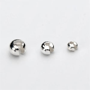 10pcs 925 Sterling Silver Crimp Bead Knot Cover Clasp For DIY Earring