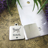10pcs Stainless Steel Cats Lover Charms for Necklace