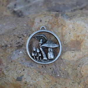 10pcs Antique Silver Plated Mushroom Pendant Forest Charm DIY