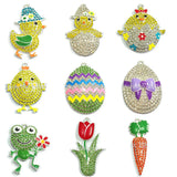 Easter Series 1: Rhinestone/Enamel Baby Chicks Pendant - 10pcs/Bag
