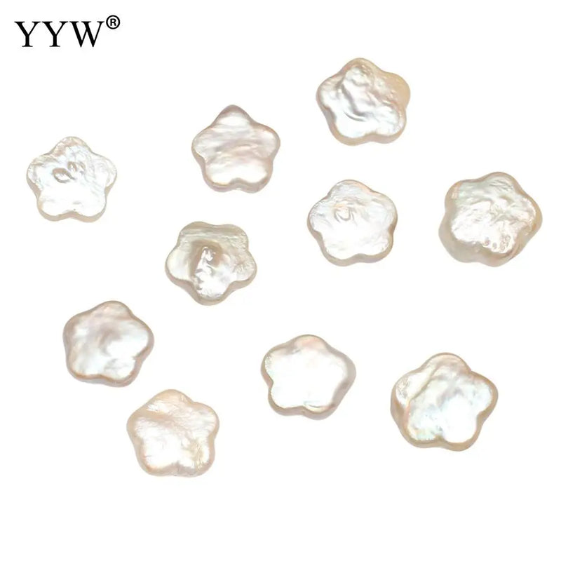 10pcs/Bag Flower No Hole Natural Freshwater Pearl Beads 10-12mm