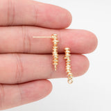 10pcs Bar Ear Studs 21mm Plated Brass Long Bar Earrings
