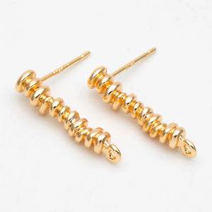 10pcs Bar Ear Studs 21mm Plated Brass Long Bar Earrings