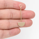 10pcs Bar Semi-Circle Charms 37x13mm Brass Half Round Pendants