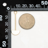 10pcs Bar Semi-Circle Charms 37x13mm Brass Half Round Pendants
