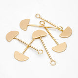 10pcs Bar Semi-Circle Charms 37x13mm Brass Half Round Pendants