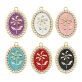 10pcs Baroque Pearl Photo Frame Flower Enamel Charm Alloy Pendant Jewelry Making