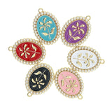 10pcs Baroque Pearl Photo Frame Flower Enamel Charm Alloy Pendant Jewelry Making