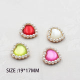 10pcs Heart-Shaped Metal Pearls for Clothing DIY
