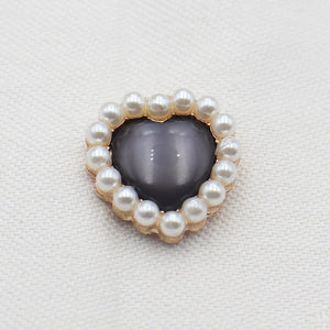 10pcs Heart-Shaped Metal Pearls for Clothing DIY