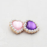 10pcs Heart-Shaped Metal Pearls for Clothing DIY