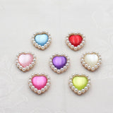 10pcs Heart-Shaped Metal Pearls for Clothing DIY