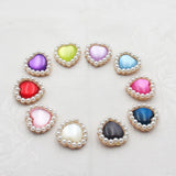 10pcs Heart-Shaped Metal Pearls for Clothing DIY