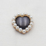 10pcs Heart-Shaped Metal Pearls for Clothing DIY