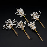 Beaded Leaf Sprigs on Wire, Flower Tassel Hair Accessories