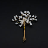 Beaded Leaf Sprigs on Wire, Flower Tassel Hair Accessories