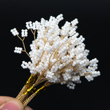 Beaded Leaf Sprigs on Wire, Flower Tassel Hair Accessories