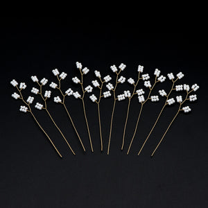 Beaded Leaf Sprigs on Wire, Flower Tassel Hair Accessories