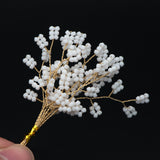 Beaded Leaf Sprigs on Wire, Flower Tassel Hair Accessories