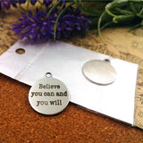 10pcs Believe You Can Stainless Steel Charms DIY Pendant