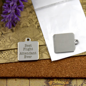 10pcs Flight Attendant Stainless Steel Charms for Jewelry Making