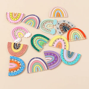 10pcs Resin Rainbow Charms Pendants for DIY Jewelry