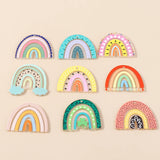 10pcs Resin Rainbow Charms Pendants for DIY Jewelry