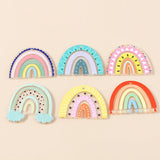 10pcs Resin Rainbow Charms Pendants for DIY Jewelry