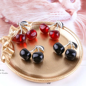 10pcs Cherry Metal Fruit Charms for Earring Making 29x30mm