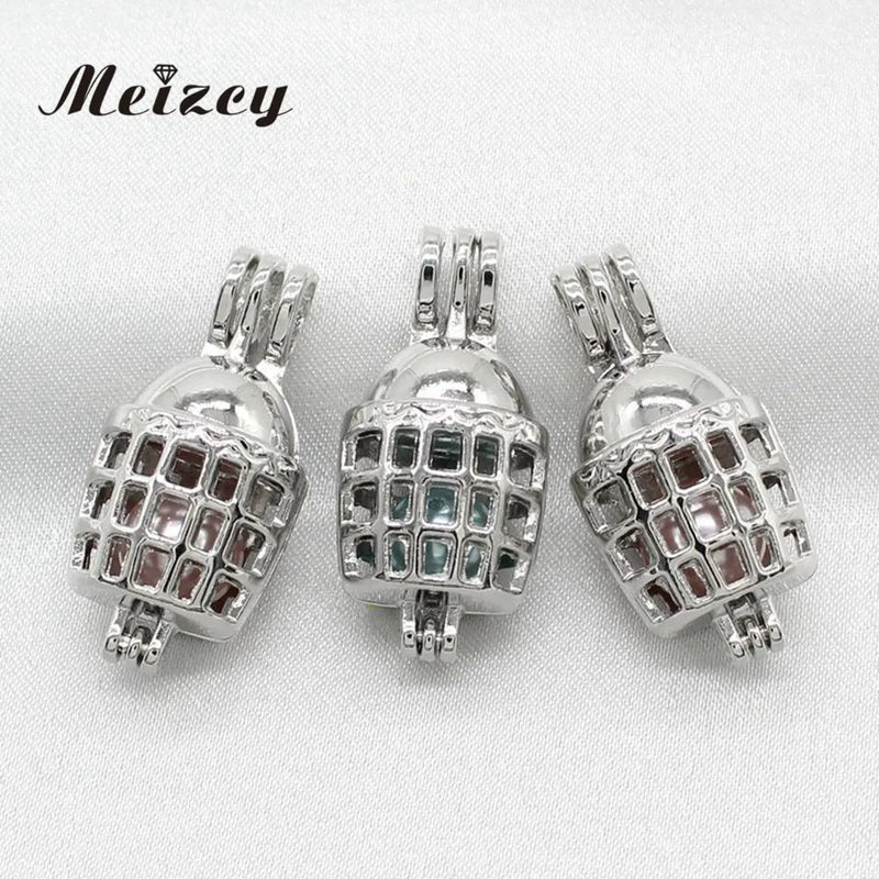 10pcs Birdcage Pearl Cage Silver Oil Diffuser Bead Locket Pendants