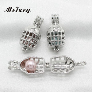 10pcs Birdcage Pearl Cage Silver Oil Diffuser Bead Locket Pendants