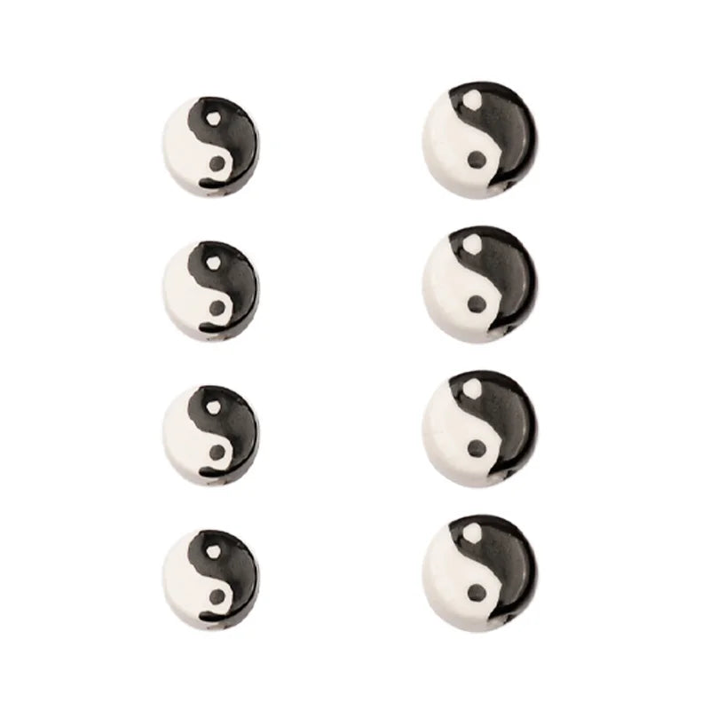 10pcs Tai Chi Ceramic Beads For Jewelry Making 8/10mm Porcelain Spacer Beads