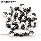 10pcs Tai Chi Ceramic Beads For Jewelry Making 8/10mm Porcelain Spacer Beads