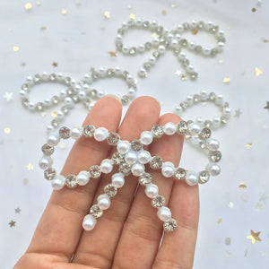 10pcs Bling Rhinestone 3D Pearl Sequin Appliques for DIY Hair Clips Bow