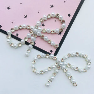 10pcs Bling Rhinestone 3D Pearl Sequin Appliques for DIY Hair Clips Bow