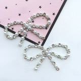 10pcs Bling Rhinestone 3D Pearl Sequin Appliques for DIY Hair Clips Bow