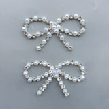 10pcs Bling Rhinestone 3D Pearl Sequin Appliques for DIY Hair Clips Bow