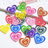 10pcs Bling Love Acrylic Earring Charms Hearts Keychain Pendant