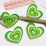 10pcs Bling Love Acrylic Earring Charms Hearts Keychain Pendant