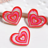 10pcs Bling Love Acrylic Earring Charms Hearts Keychain Pendant