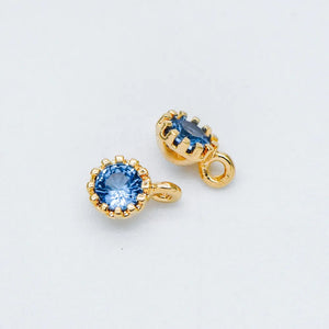10pcs CZ Paved Charm Pendants 4x6mm