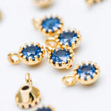 10pcs CZ Paved Charm Pendants 4x6mm