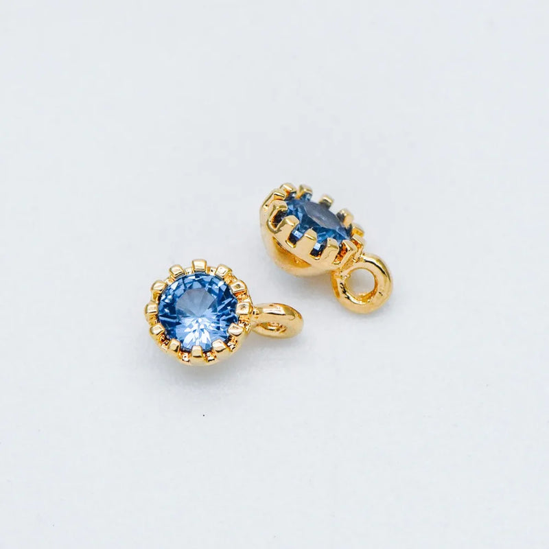 10pcs CZ Paved Charm Pendants 4x6mm