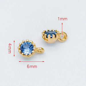10pcs CZ Paved Charm Pendants 4x6mm
