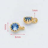 10pcs CZ Paved Charm Pendants 4x6mm