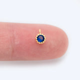 10pcs CZ Paved Charm Pendants 4x6mm, Real Brass, Mini Cubic Zirconia Charms