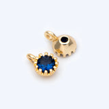 10pcs CZ Paved Charm Pendants 4x6mm, Real Brass, Mini Cubic Zirconia Charms